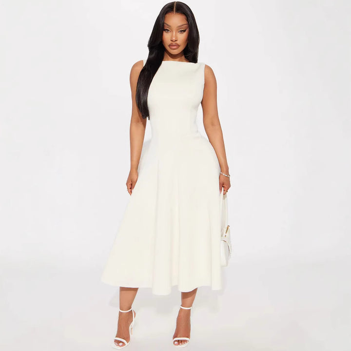Damen Elegantes zeitloses Cocktailkleid mit schwingendem Rock und minimalistischer Silhouette Echo Archiv