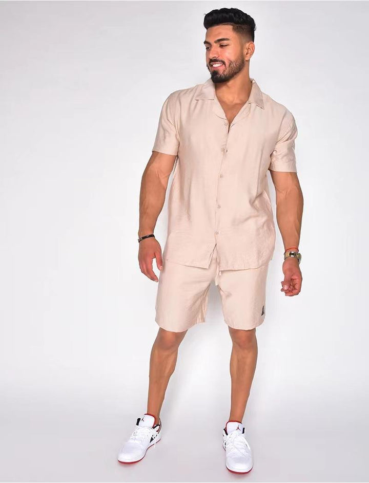 Herren lässiges Kurzarmhemd und Shorts Set Echoarchiv