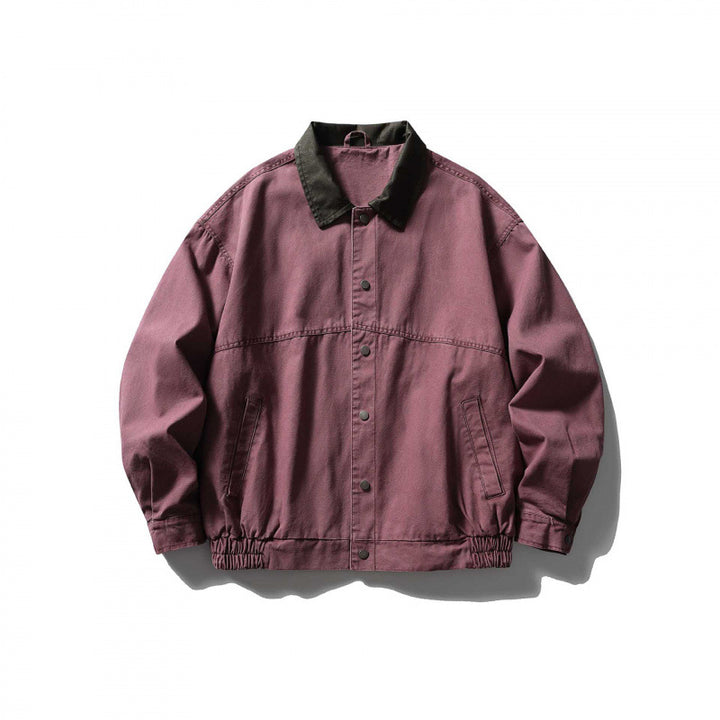 Unisex Kastenförmige Overshirt‑Jacke aus Baumwoll‑Canvas mit Cordkragen, Druckknopfleiste und elastischem Saum Echo Archiv