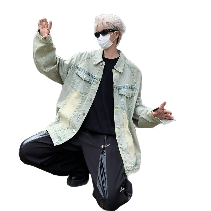 Unisex lässige Oversize-Jeansjacke mit einzigartigem Schnitt und praktischen Taschen Echoarchiv