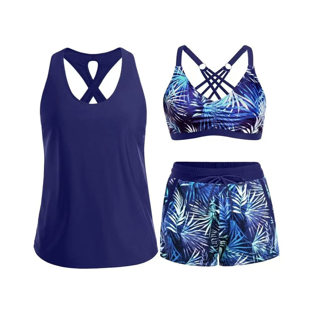 Damen Sport-Badeanzug-Set mit modischem Racerback und Shorts Echo Archiv