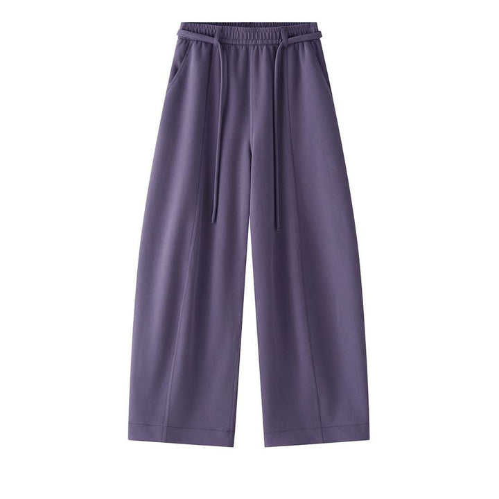 Damen weite High-Waist Lounge-Hose aus Sweatstoff mit Kordelzug Echoarchiv