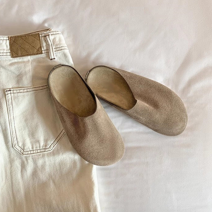 Damen Geschlossene Veloursleder-Pantolette mit gepolstertem Komfortfußbett Echo Archiv