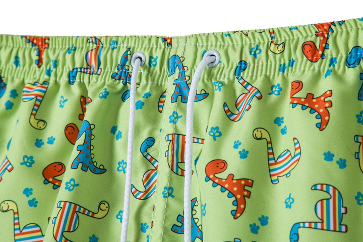 Herren Badeshorts mit verspieltem Dinosaurier-Motiv und elastischem Bund Echoarchiv