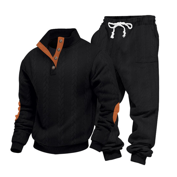 Herren gemütliches Strickpullover- und Jogginganzug-Set Echoarchiv