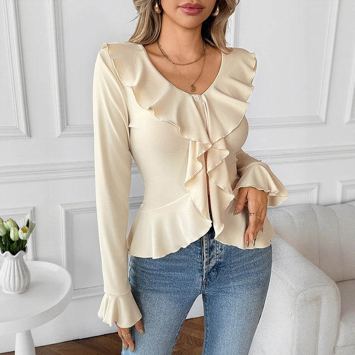 Damen Rüschendetails Bluse Echo Archiv