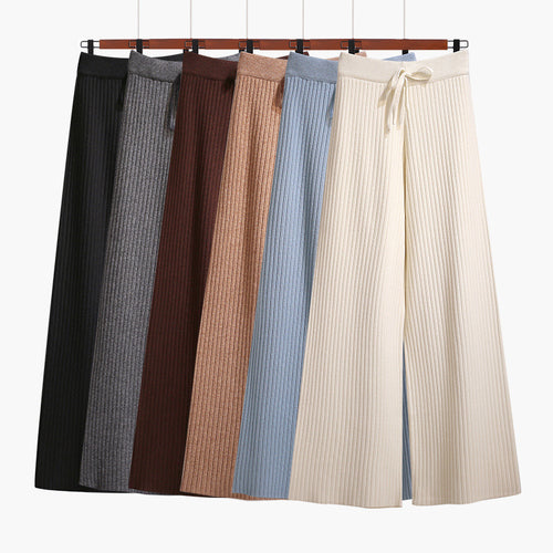 Damen Weit geschnittene Rippstrickhose mit Kordelzug Echo Archiv
