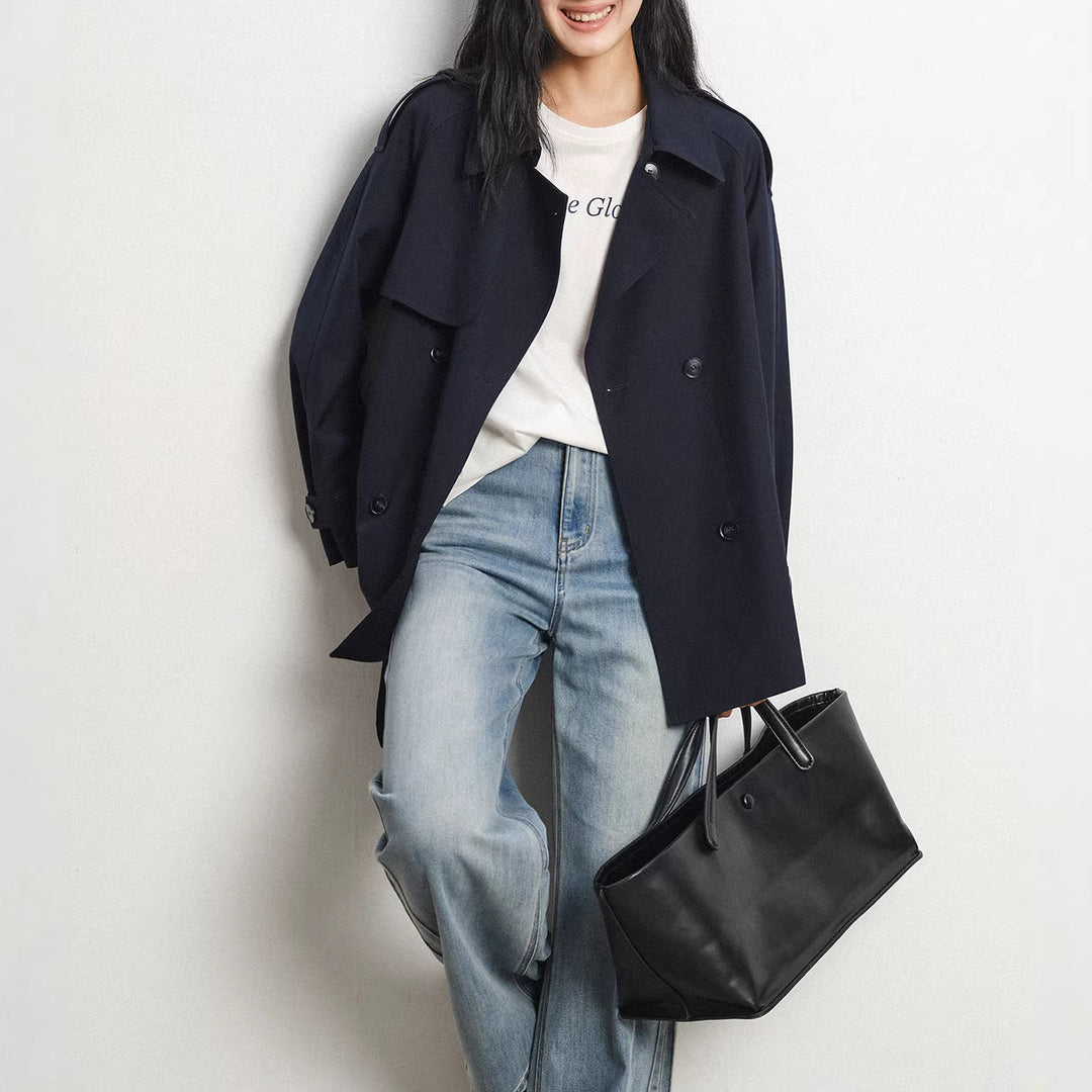 Damen Modischer Trenchcoat mit tailliertem Schnitt Echoarchiv