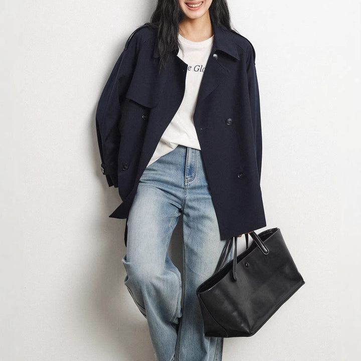 Damen Modischer Trenchcoat mit tailliertem Schnitt Echoarchiv