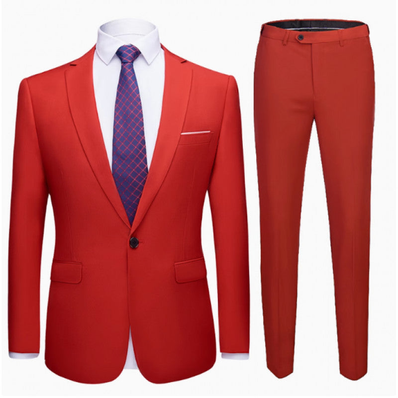 Herren Zweiteiliger Slim-Fit Anzug mit Ein-Knopf-Sakko und schmaler Anzughose Echo Archiv