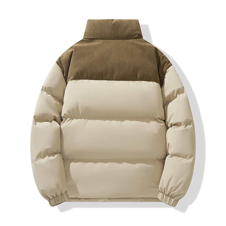 Herren gestepptes Puffer-Jacke mit Kordel-Schulterpaneel und hohem Stehkragen – Marzano
