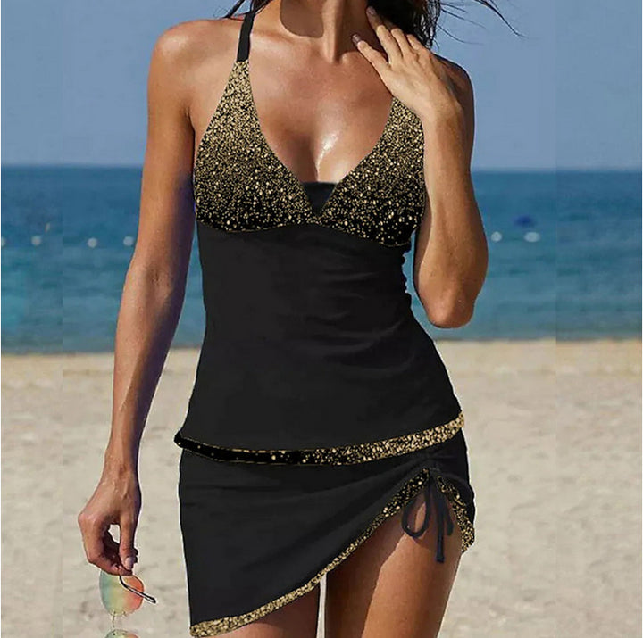 Damen lässiges Strandkleid mit verstellbarem Gürtel Echo Archiv