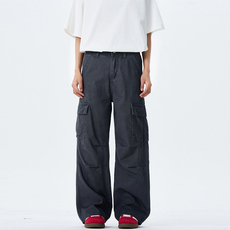 Damen Weitgeschnittene Cargo-Hose mit hoher Taille und aufgesetzten Taschen Echo Archiv