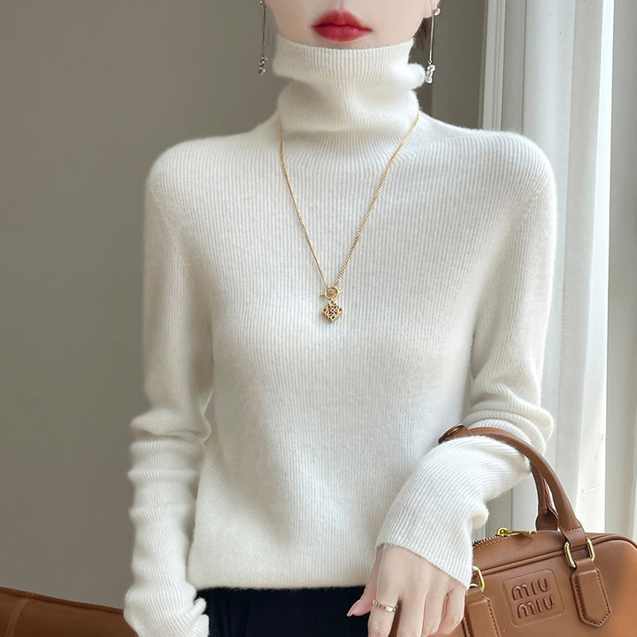 Damen Schmal geschnittener Feinstrick-Rollkragenpullover mit extrafeinem Flauschfinish Echoarchiv