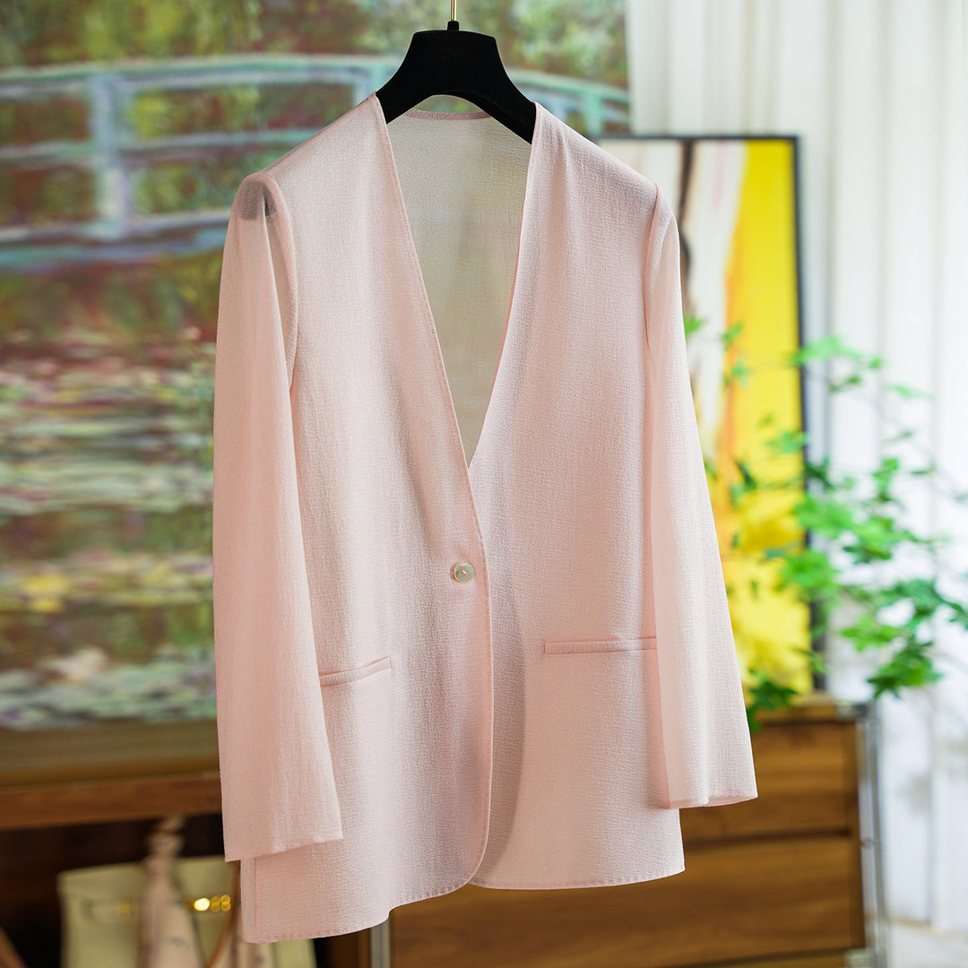 Damen Eleganter Blazer mit V-Ausschnitt Echoarchiv