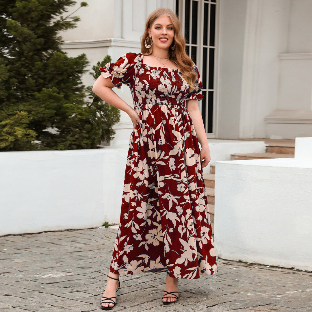Damen Sommerliches Maxikleid mit romantischem Blumenmuster und Puffärmeln Echo Archiv