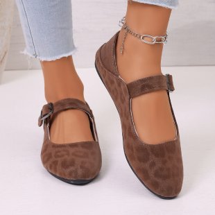 Damen nan elegante Mary-Jane-Ballerina mit verstellbarem Komfortriemen, gepolstertem Fußbett und dezenter Animal‑Prägung Echo Archiv