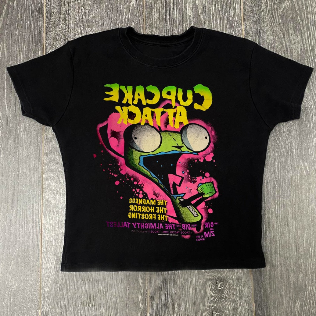 Damen T-Shirt mit kreativem Cupcake-Motiv und modernem Druck Echo Archiv