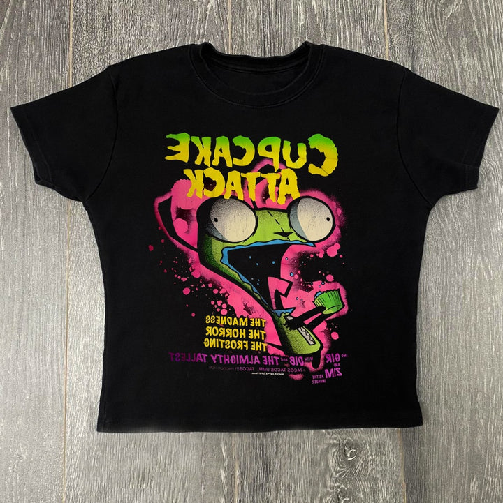 Damen T-Shirt mit kreativem Cupcake-Motiv und modernem Druck Echo Archiv