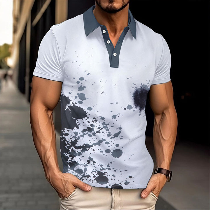 Herren Poloshirt mit kreativen Farbverlauf und modischem Kragen Echoarchiv
