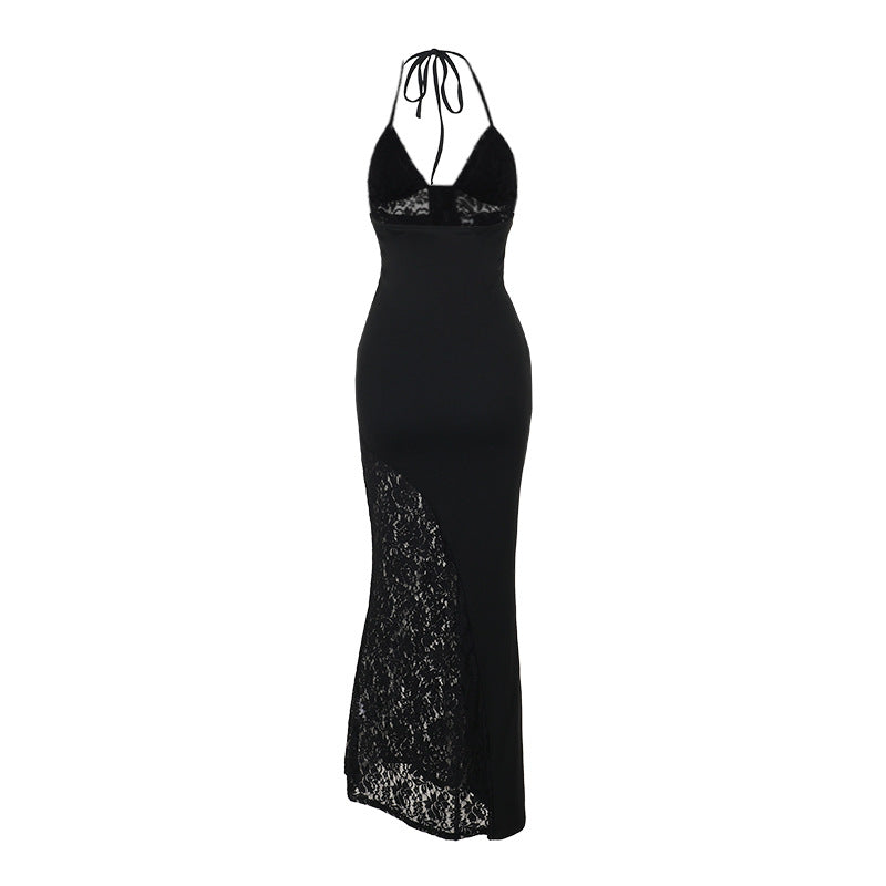 Damen Elegantes Maxikleid mit raffinierten Spitzenakzenten Echo Archiv