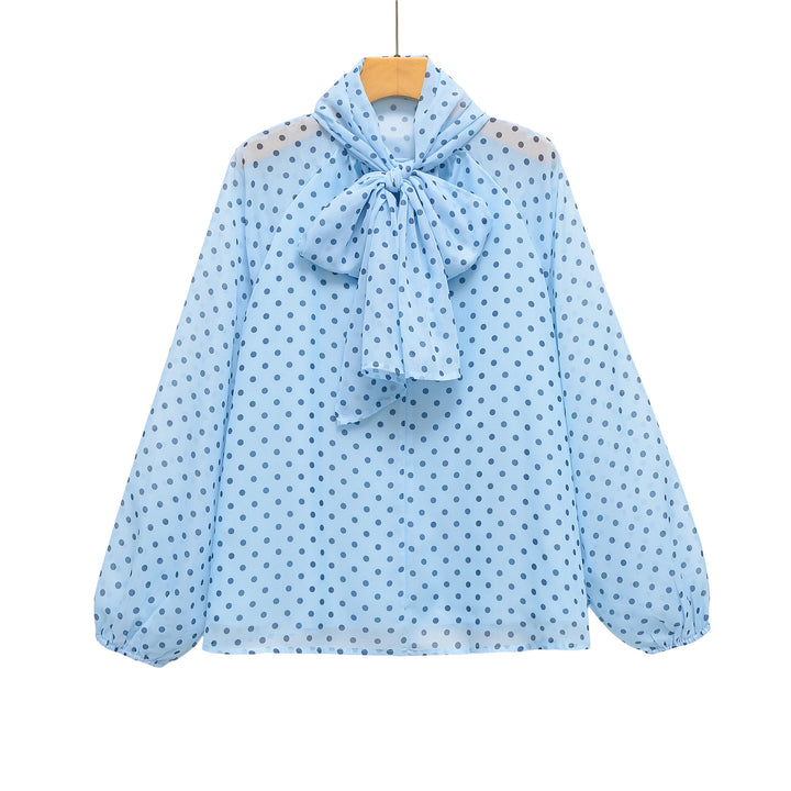 Damen Chiffonbluse mit Schleifenkragen und Ballonärmeln Echo Archiv