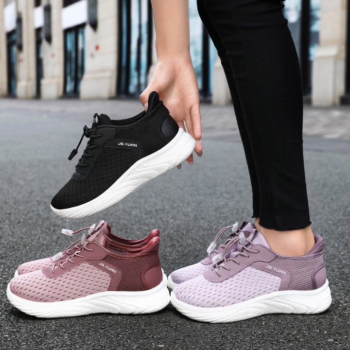 Damen nan leichter Strick-Sneaker mit elastischem Sockeneinstieg, Schnellzug-Schnürung und gedämpfter EVA-Zwischensohle Echo Archiv