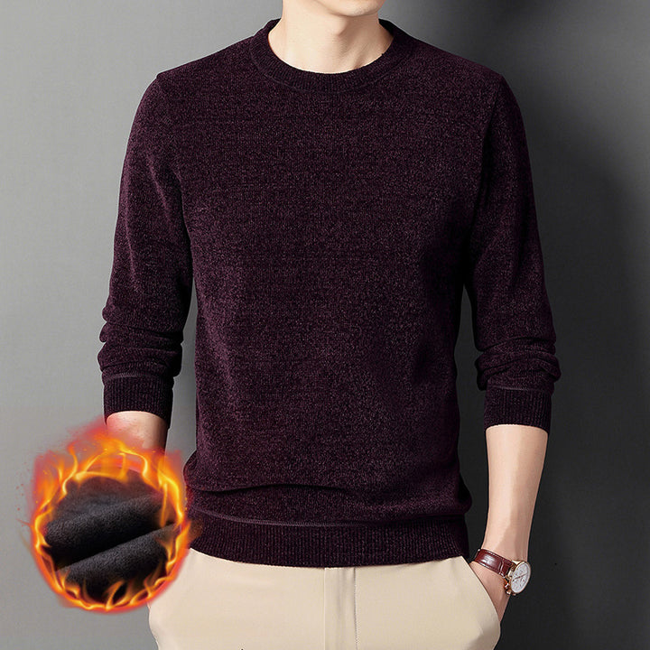 Herren Wärmender Rundhals-Pullover mit Fleece-Innenfutter – Norvane