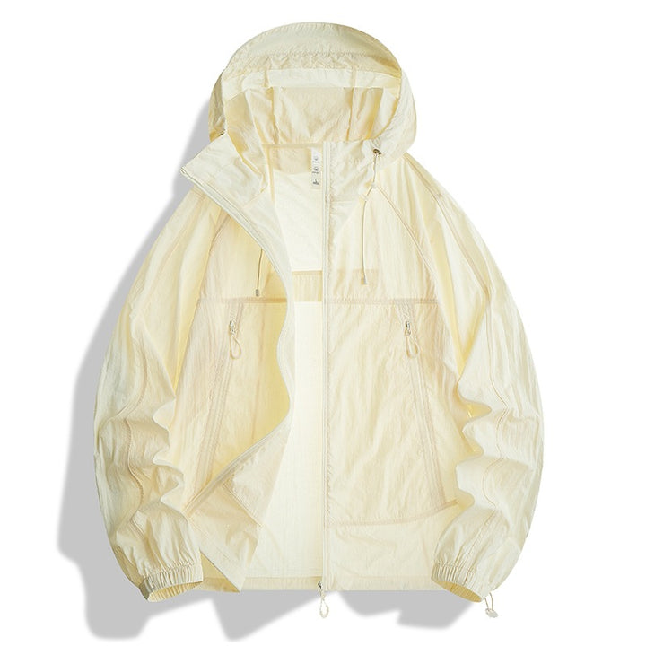 Herren Ultraleichte Kapuzen‑Windjacke mit Packfunktion, Meshfutter & Reißverschlusstaschen Echoarchiv
