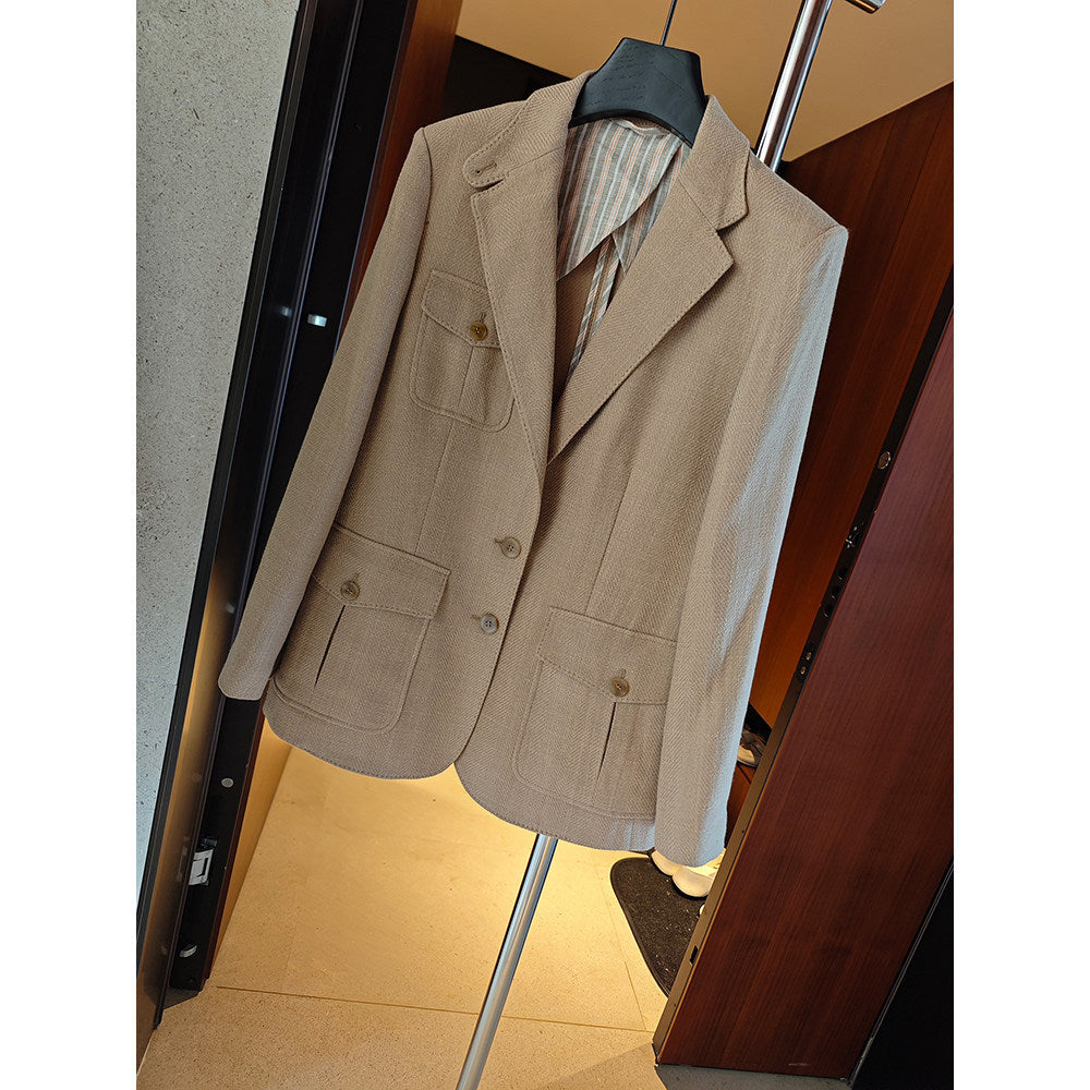Damen Eleganter und vielseitiger Leinenblazer Echoarchiv