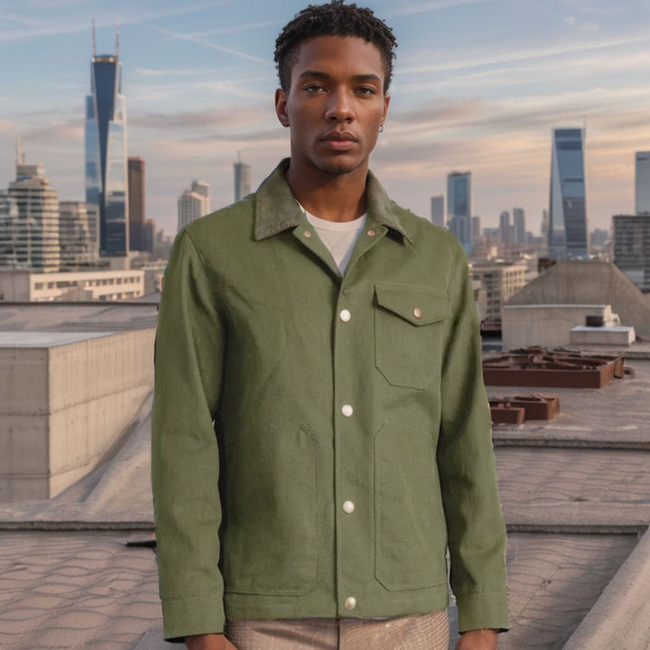 Herren lässige Baumwolljacke im Worker-Stil Echoarchiv