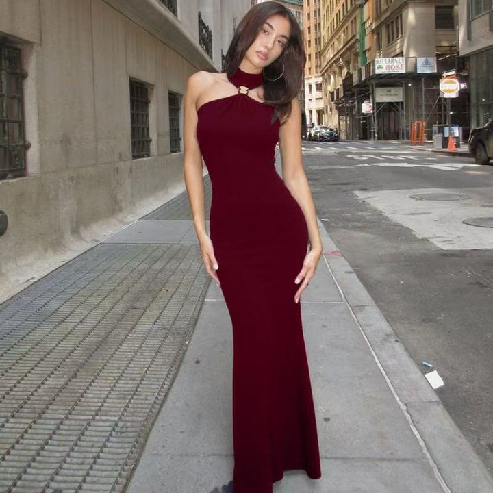 Damen Elegantes Maxikleid mit schickem Halsband und figurbetonendem Schnitt Echo Archiv