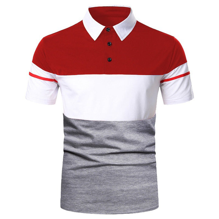 Herren Poloshirt mit kontrastierenden Blockstreifen und modernem Schnitt Echoarchiv