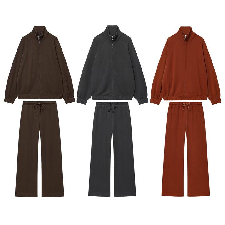 Damen Oversize Sweatjacke mit Reißverschluss, hohem Stehkragen und Raglanärmeln Echo Archiv