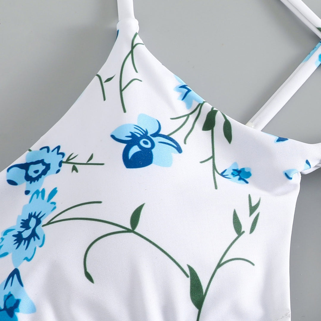 Damen Triangel-Bikini mit verspieltem Blumenmuster und raffiniertem Rückendetail Echo Archiv