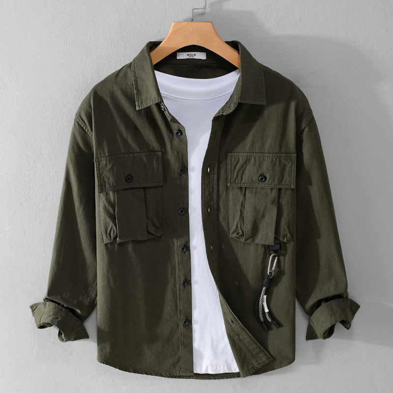Herren Utility-Overshirt mit Doppel-Brusttaschen und Karabinerdetail Echoarchiv