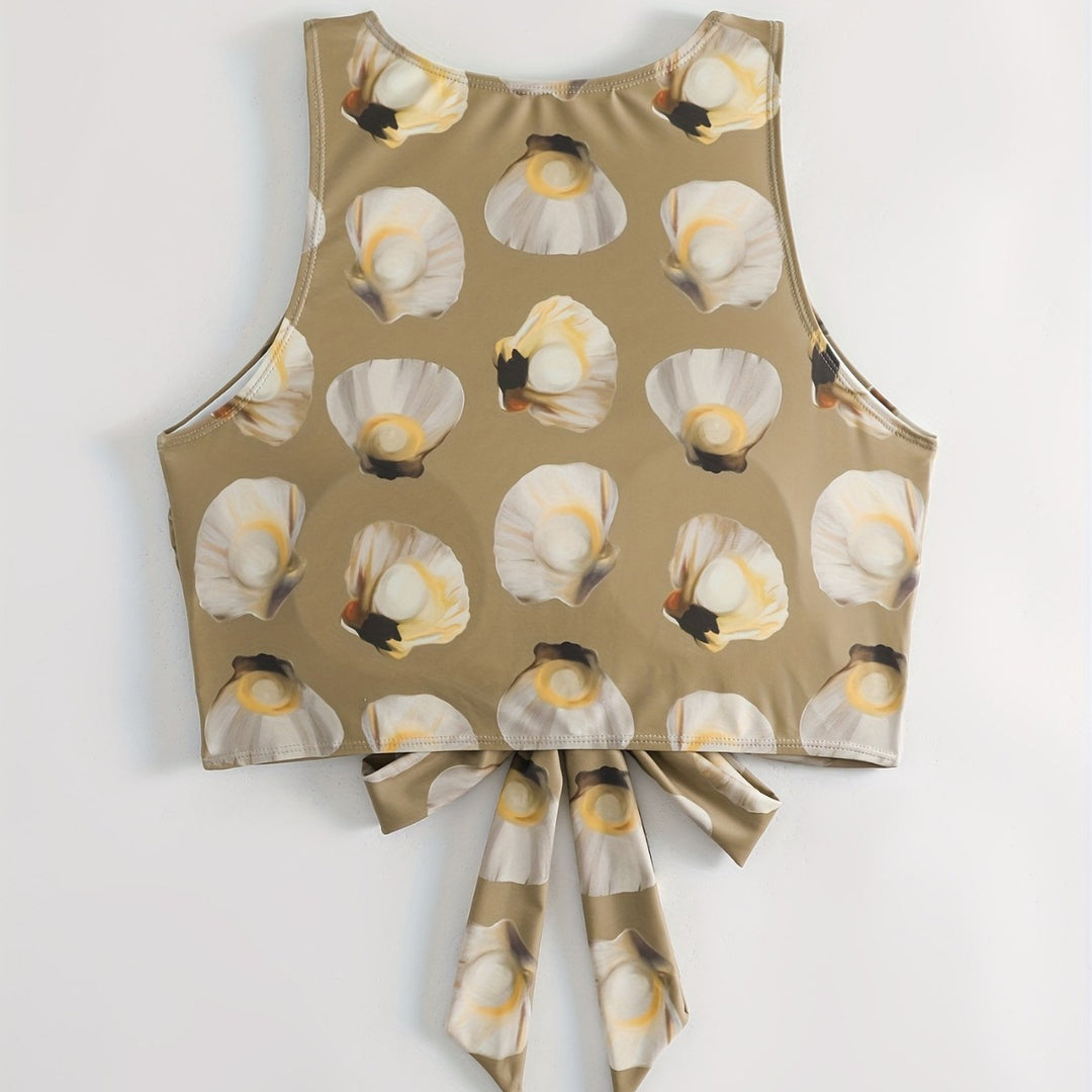 Damen Crop-Top mit modischem Knoten-Design Echo Archiv