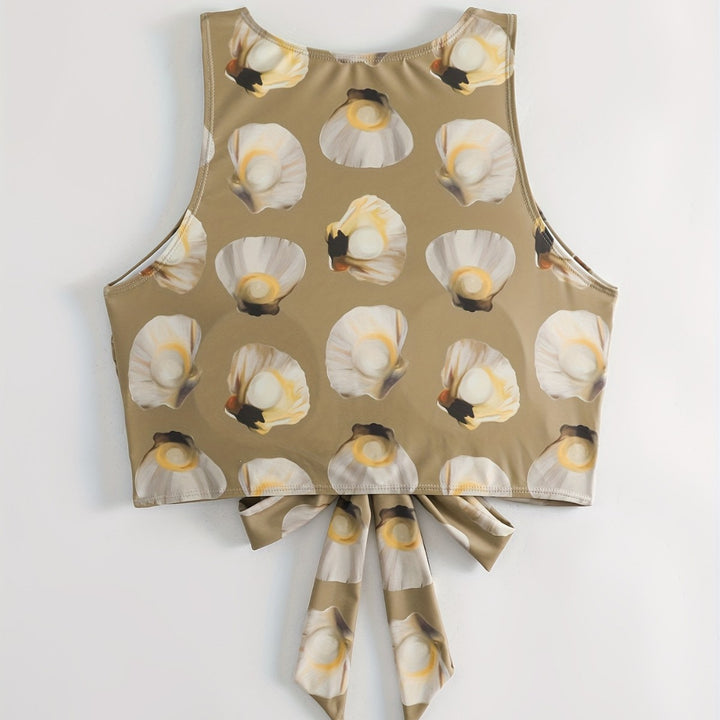 Damen Crop-Top mit modischem Knoten-Design Echo Archiv