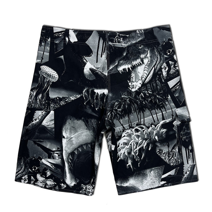 Herren Surf-Shorts mit kreativem Grafikdesign und elastischem Bund Echoarchiv