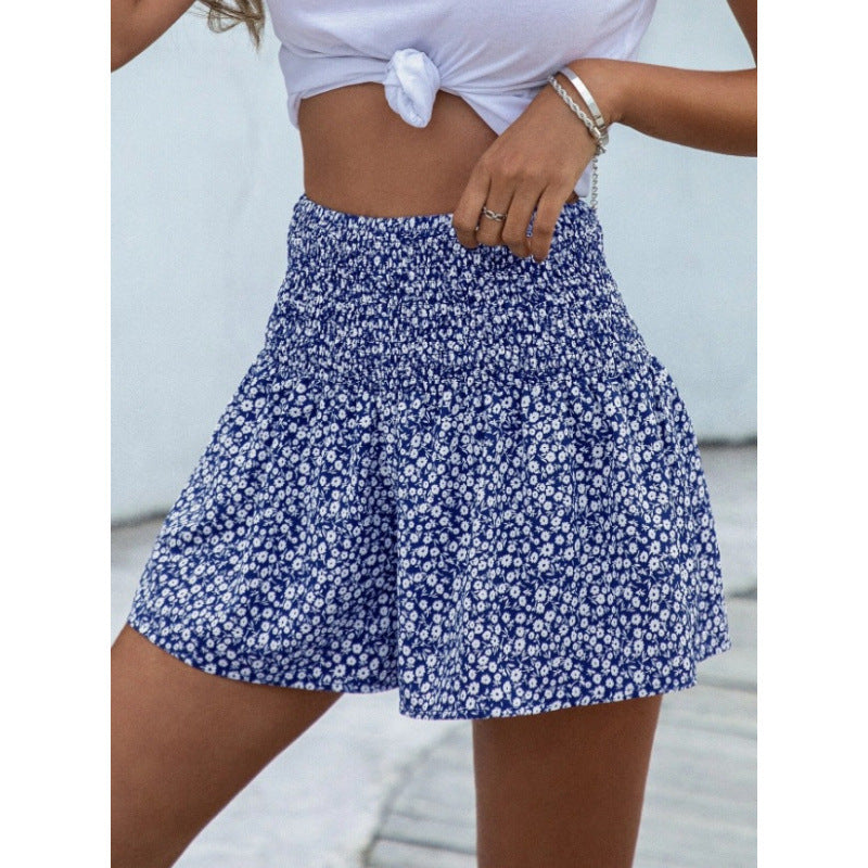 Damen Shorts mit elastischem Taillenbund und floralem Design Echo Archiv