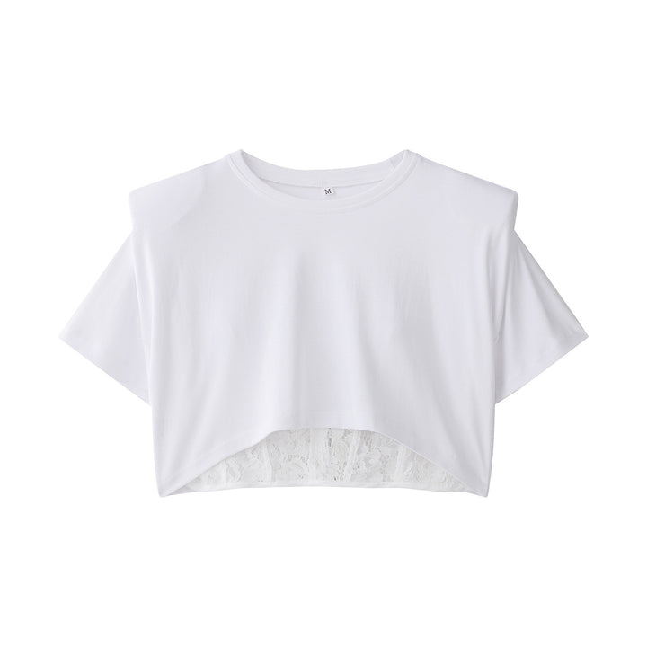 Damen Crop-T-Shirt mit eleganter Spitzenunterlage Echo Archiv
