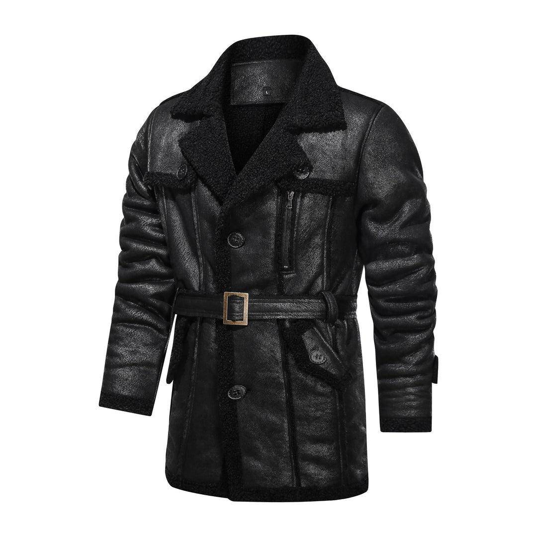 Herren Kuschelige Lederjacke mit Teddyfutter Echoarchiv