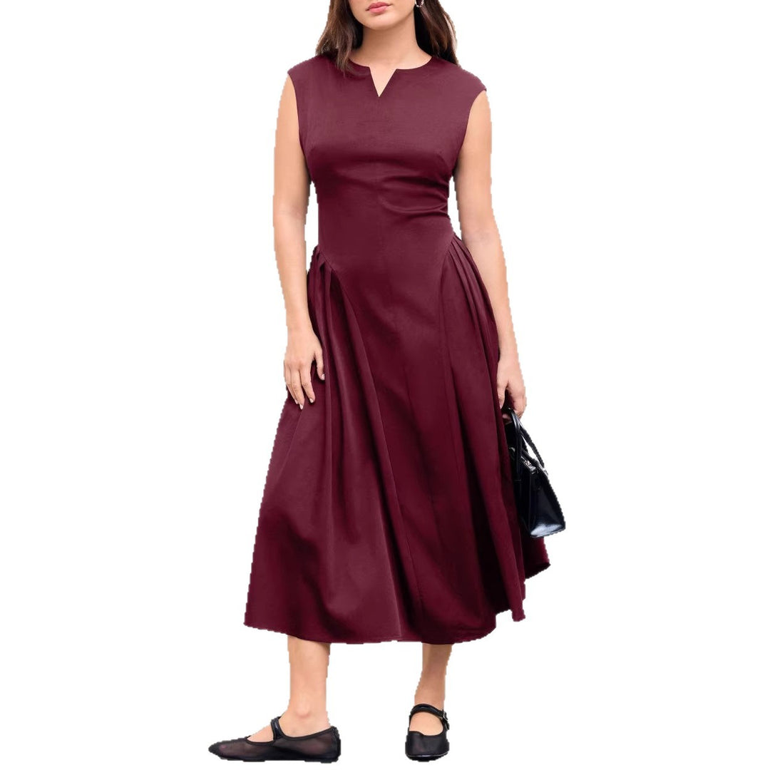Damen elegantes Maxikleid mit voluminösen Falten und ärmellosem Design Echo Archiv