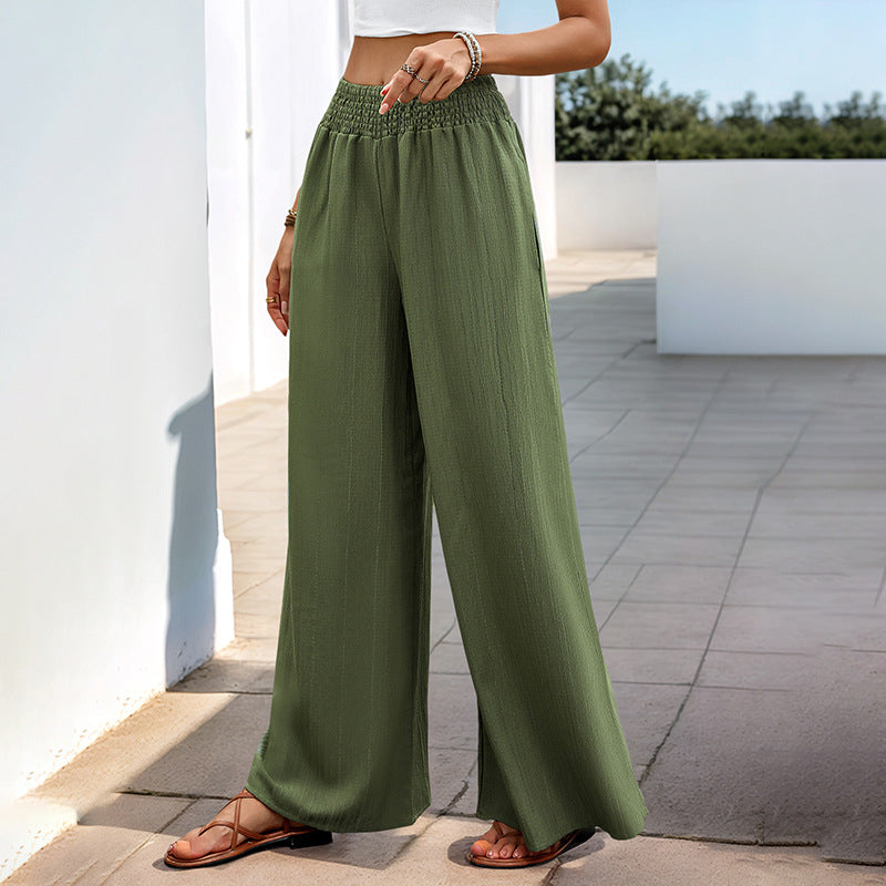 Damen Leichte Palazzo-Hose mit hohem Smokbund und fließender Weite Echoarchiv