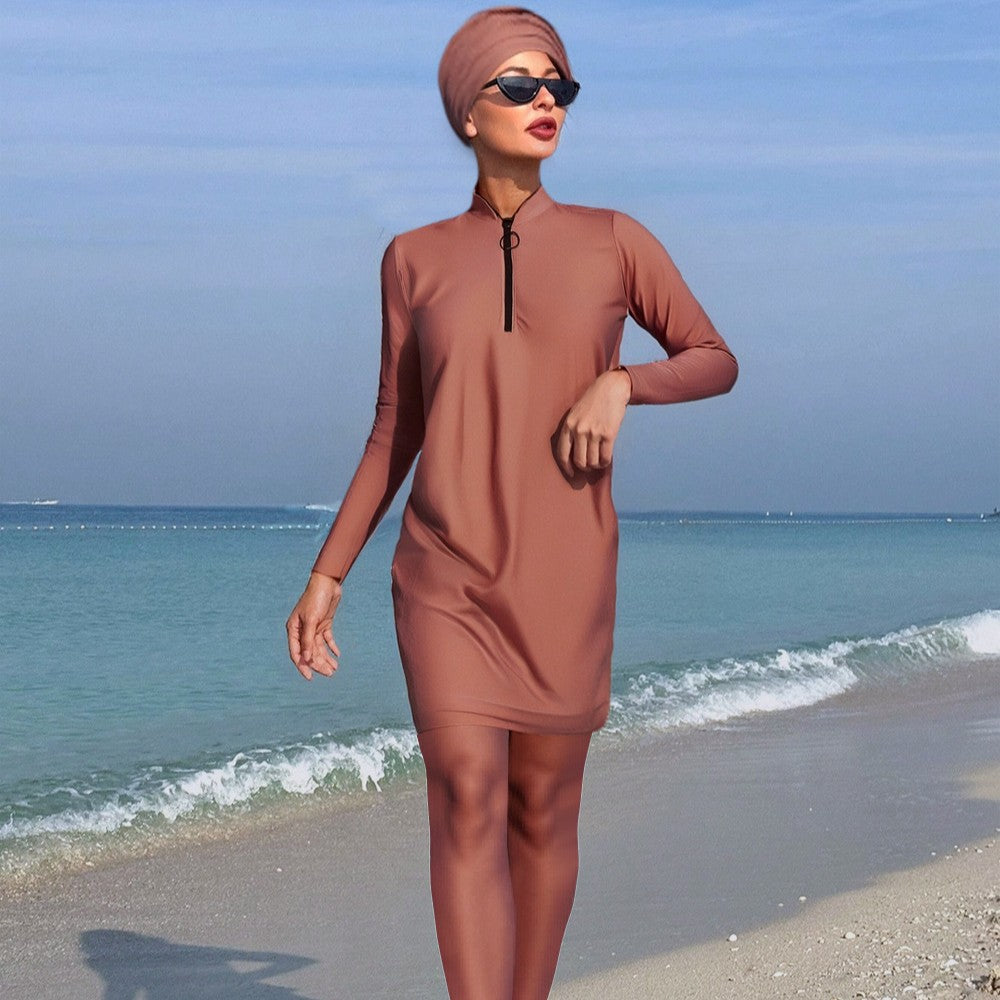 Damen Sportlicher Badeanzug mit langärmligem Design und hohem UV-Schutz Echo Archiv