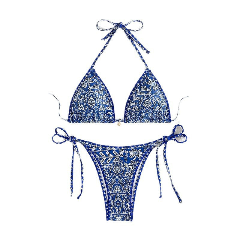 Damen Triangel-Bikini mit verspieltem Muster und eleganten Bindebändern Echo Archiv