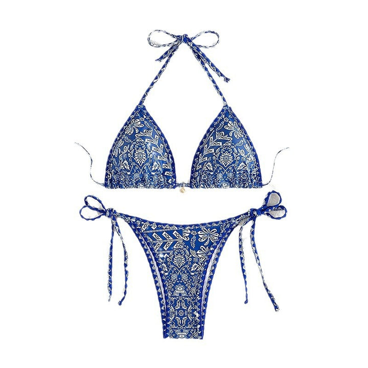 Damen Triangel-Bikini mit verspieltem Muster und eleganten Bindebändern Echo Archiv