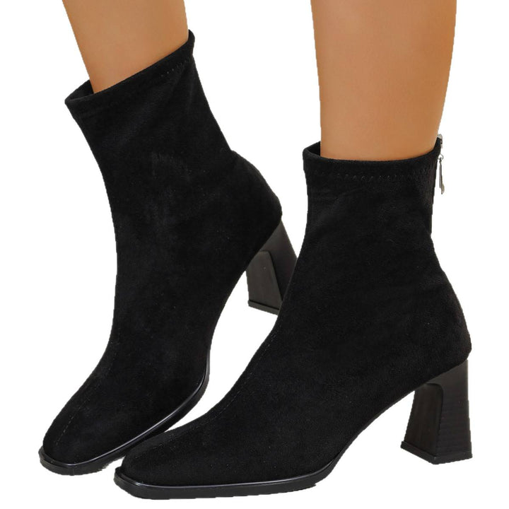 Damen Elegante Stiefeletten aus Wildleder mit Blockabsatz Echo Archiv