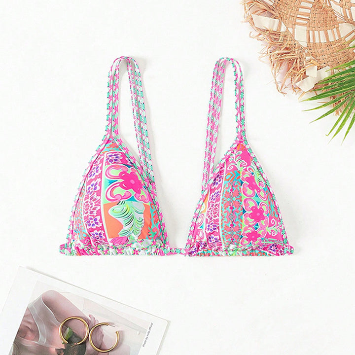 Damen Triangel-Bikini-Oberteil mit buntem Muster Echo Archiv
