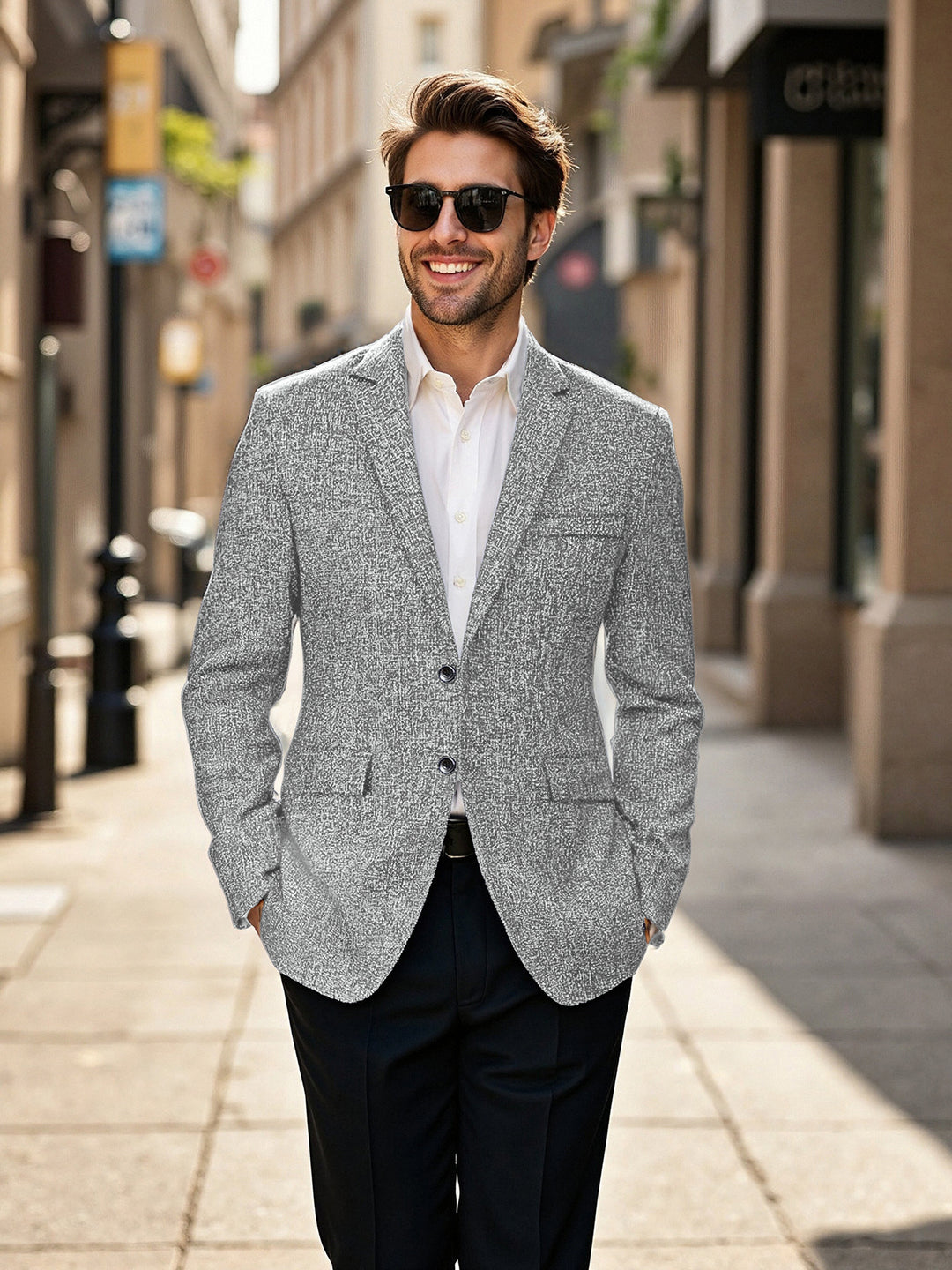 Herren strukturierter Blazer mit modischer Textur Echoarchiv